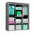 Ropero Placard Tela Desmontable 8 Estantes Perchero Doble Color Variante Gris