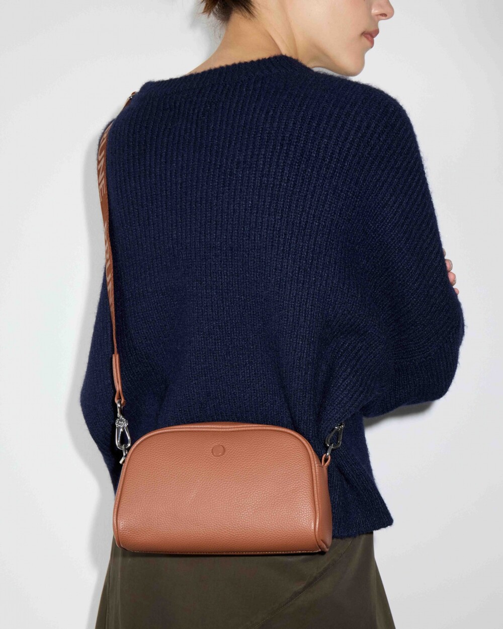 Bandolera Hazel en efecto cuero Cuoio