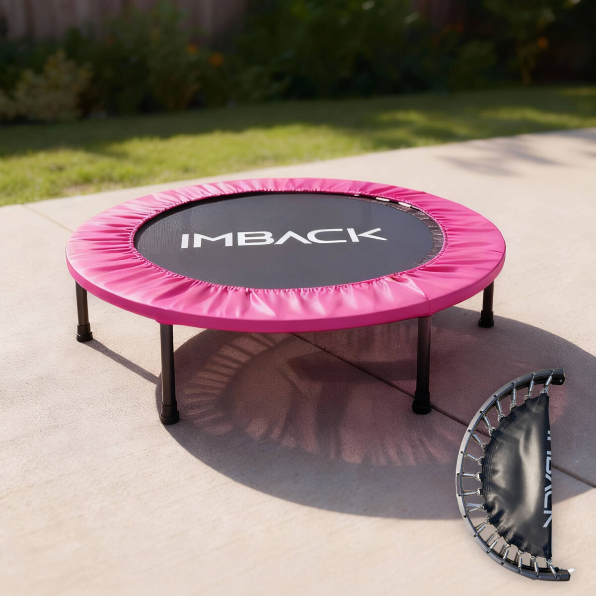 Mini Trampolin Plegable Cama Elástica Saltarín Fitness 102 Cm IMBACK Color Rosa 
