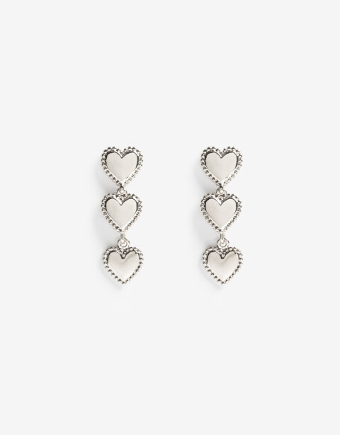 Aros Colgantes Largos Metal Aros Colgantes - Plateado