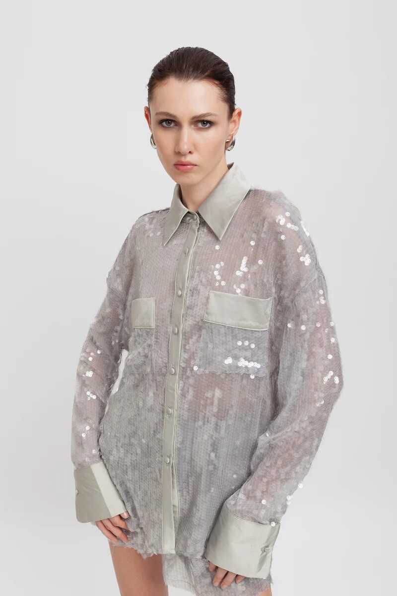 CAMISA LENTEJUELAS Plata