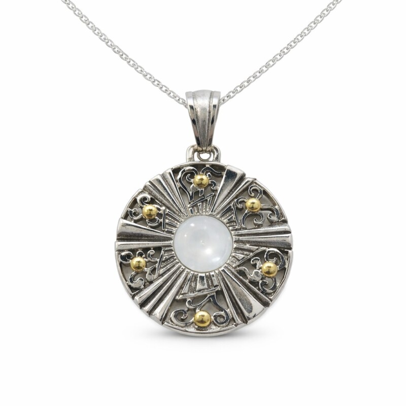 Dije Circulo Labrado - Plata Oro - Piedra Nacar - CP5691 sinpiedra