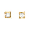 Caravanas Cuadrados de oro- Oro bajo - Zirconia blanca - CA8115 conpiedra