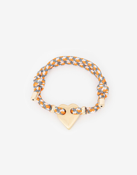 Pulseras Flexibles Cordón Pulsera De Cordón Con Corazón - Combinacion Multicolor