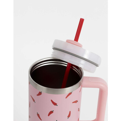 Vaso Térmico Estampado Rosa Claro