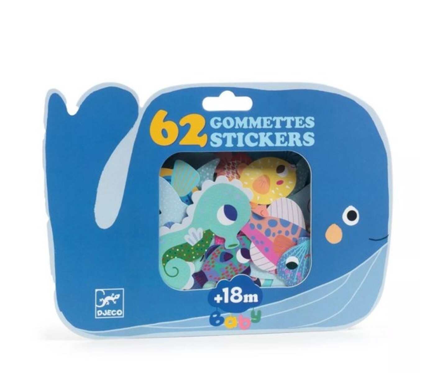 DJ0005 - Set De 62 Stickers Para Bebés +18m Djeco - Sea Animals 
