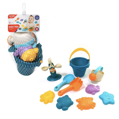 Set de Juguetes para Playa 10pcs Balde Palas Moldes Huanger Multicolor