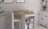 Desayunador 4 Bancos Cocina Comedor Madera Blanco Desayunador 4 Bancos Cocina Comedor Madera Blanco