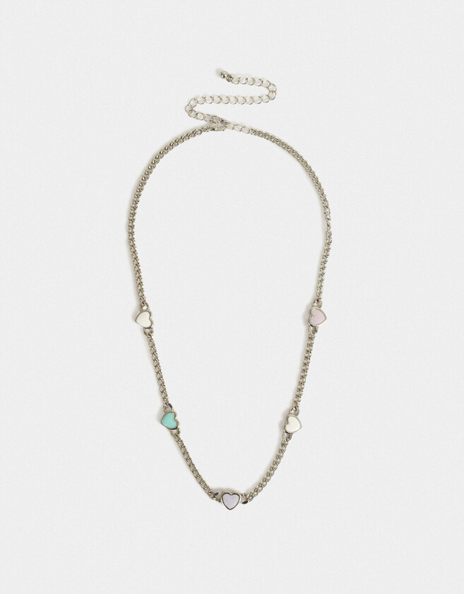 Collares Infantiles Con corazón Plateado