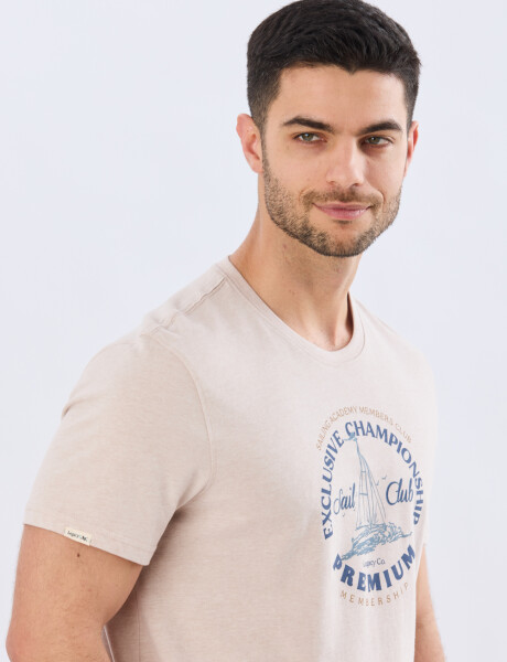 REMERA ESTAMPADA DE ALGODÓN Beige