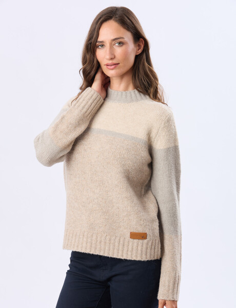 BUZO TEJIDO COMBINADO VERDE