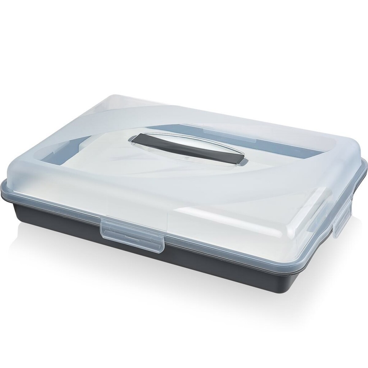 RECIPIENTE PLASTICO P/PASTELERIA C/BANDEJA SURTIDO CELETE-GRIS-ROSA 30x44x9cms 