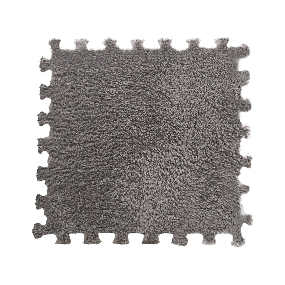 Alfombra Puzzle Goma Eva Peluda Infantil Shaggy 30 cm X10 UNIDADES - GRIS 