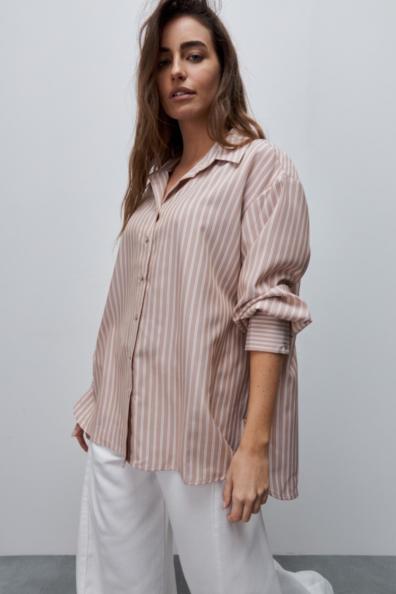CAMISA DANAE STRIPE Beige