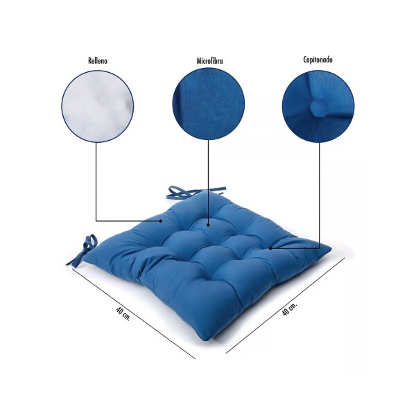 Almohadon Cuadrado Para Silla Eames Butaca Auto Colores Variante Color Azul Claro