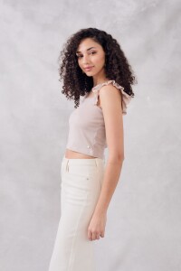 Top Volados Lurex Crudo