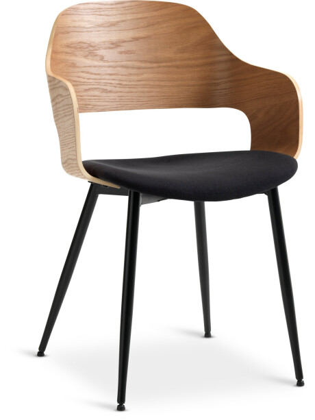 Silla de comedor HVIDOVRE tela negro/roble Silla de comedor HVIDOVRE tela negro/roble