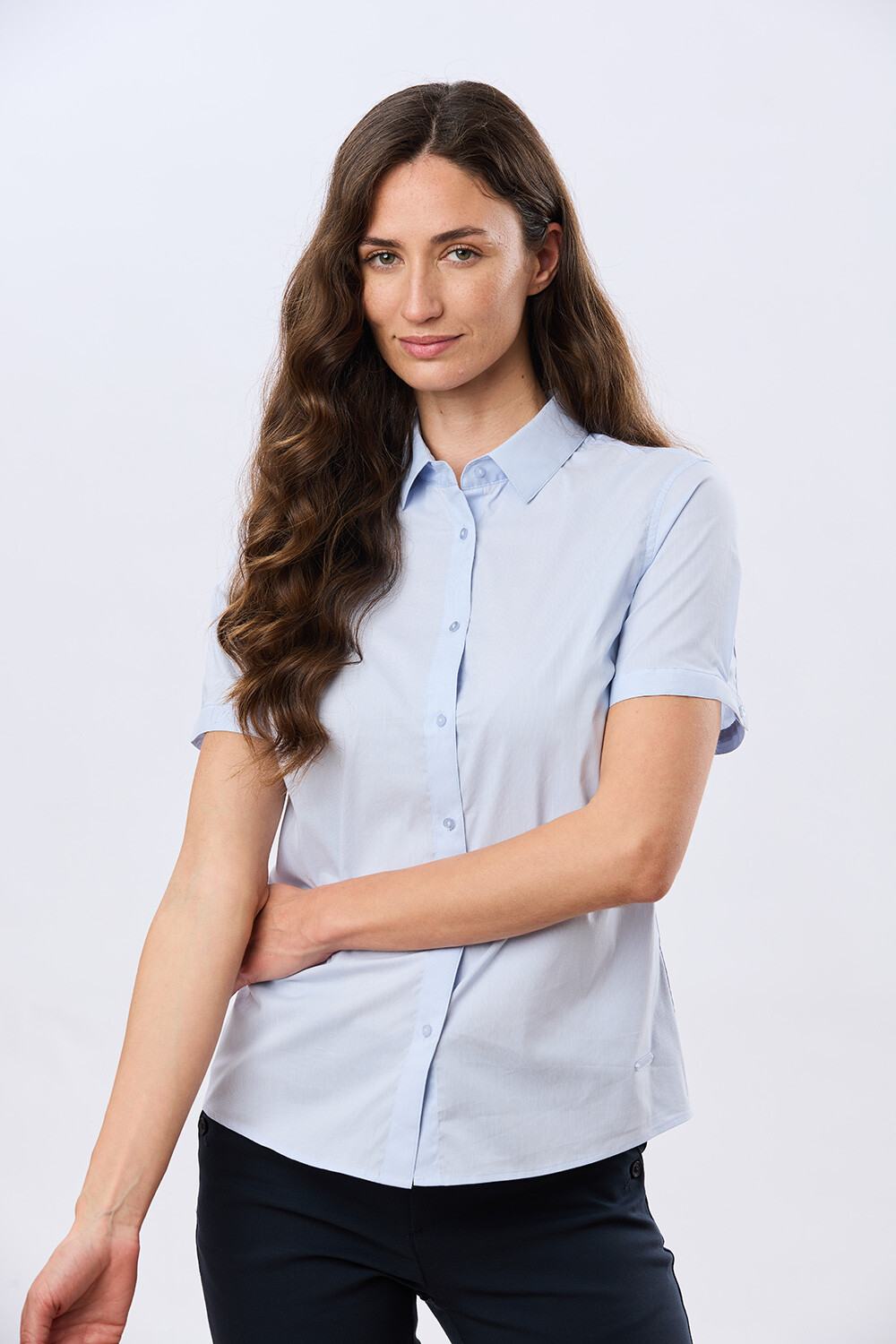CAMISA RAYADA Celeste
