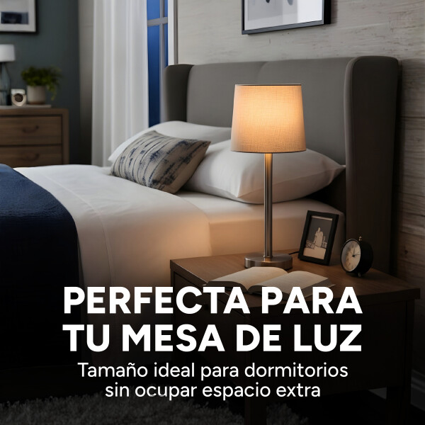 Lampara De Escritorio Mesa Portátil 220V Con Puerto Usb Color Plateado