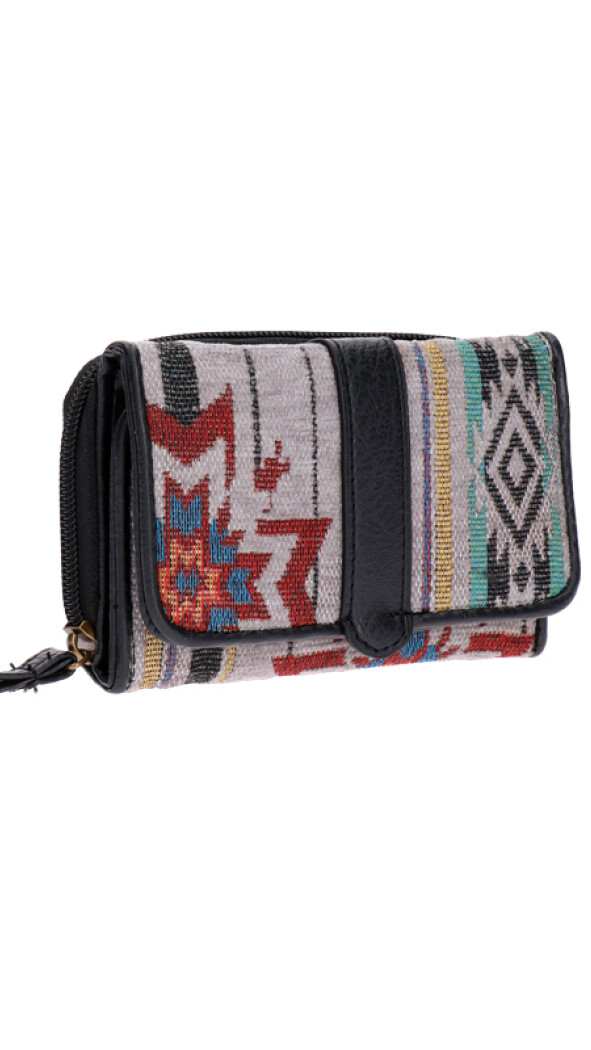 BILLETERA BOHO EMMA DISEÑO ÉTNICO Y NEGRO