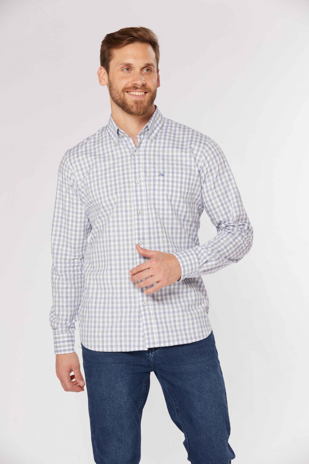 CAMISA A CUADROS Azul