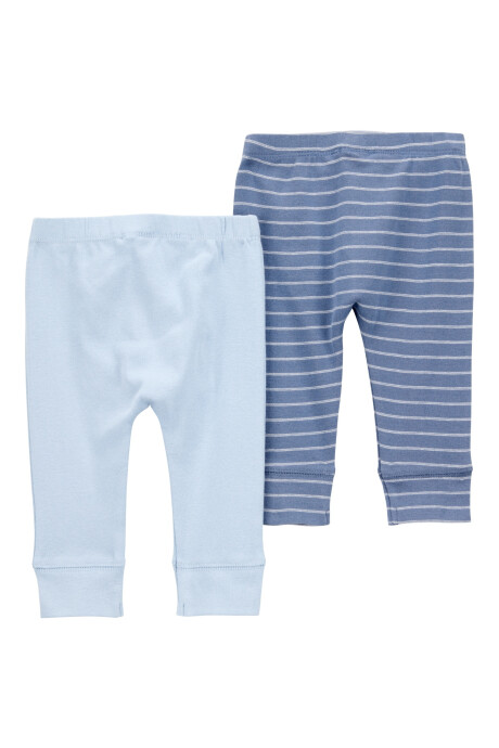 Pack dos pantalones de algodón, azules Sin color