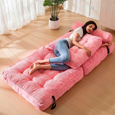 Sofá Sillón Cama Plegable Cloudnest + Almohada Living Rosa