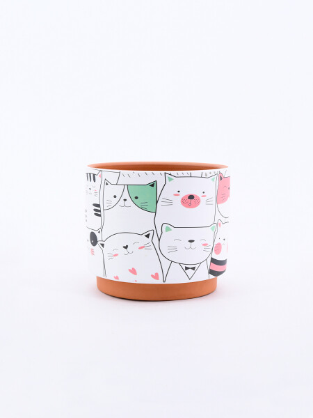 MACETA GATITOS ESTAMPADO 1