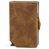 Billetera Baleine Double Kansas en Aluminio y Cuero con Protección RFID Light Brown