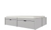 Cama Madera Maciza Con Cajones - 2 plazas - Linea Beauty Gris