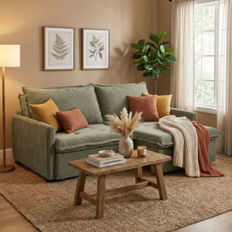 Sofa Cama Oliver 3 Cuerpos Verde