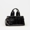 Cartera de mano Mila en cuero arrugado Negro