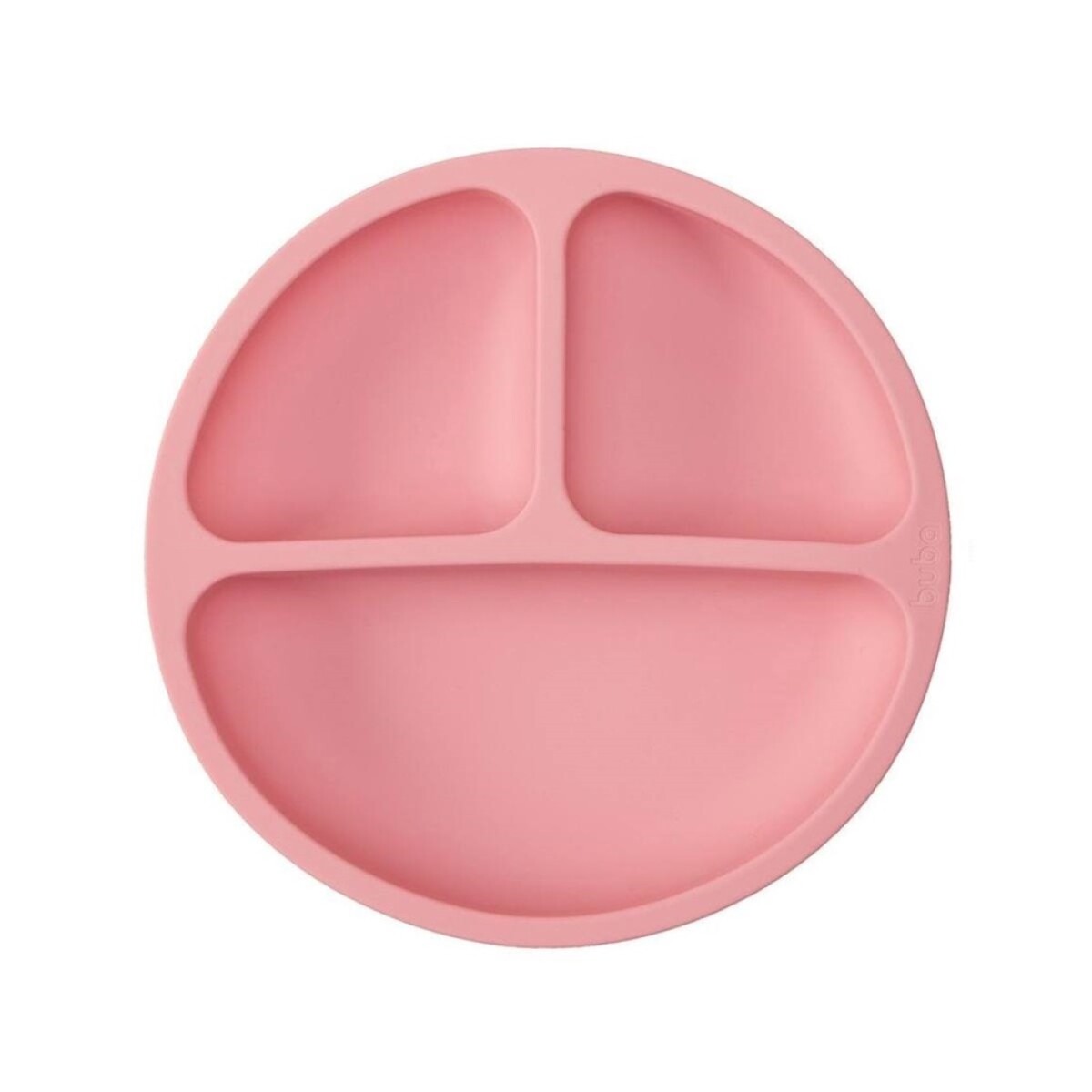 Plato con divisiones y ventosa BUBA - rosado 