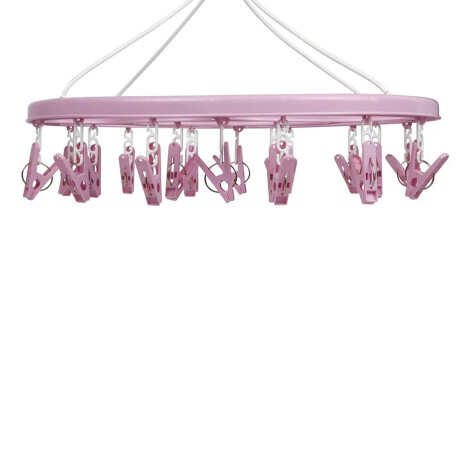 Mini Tendedero Ovalado 24 Palillos Plásticos para Ropa Mor Rosa