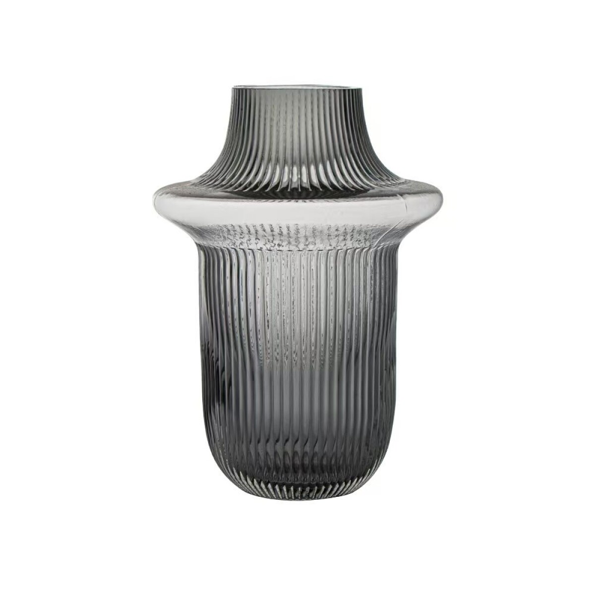 FLORERO VIDRIO LABRADO D16x22CM GRIS 