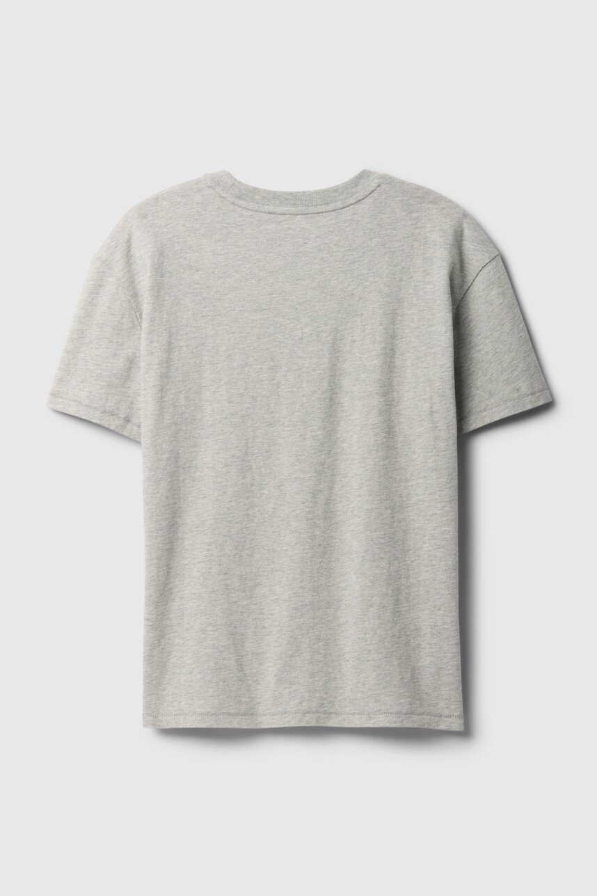 Remera Básico Con Bolsillo Niño Light Heather Grey B08