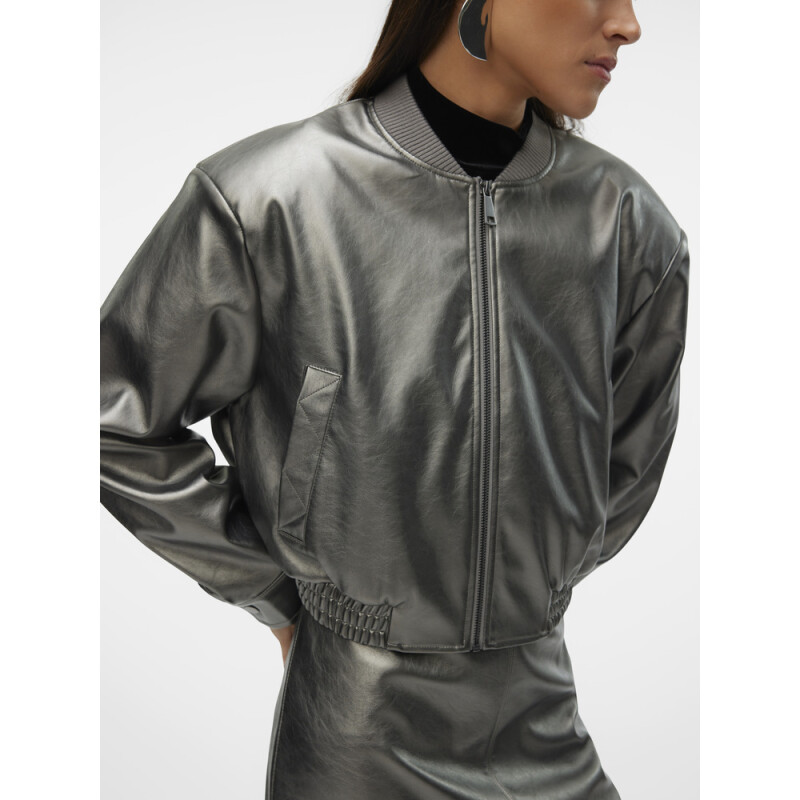 VMCAMILLA COATED SHORT JACKET GUNMETAL