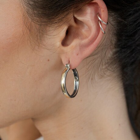 Aros Paige Nº2 - Plata y Oro Aros Paige Nº2 - Plata y Oro