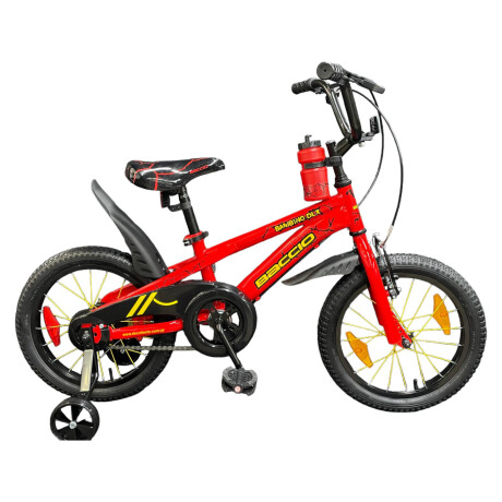 Bicicleta Baccio Bambino DLX rodado 16 con rueditas ROJO -AMARILLO