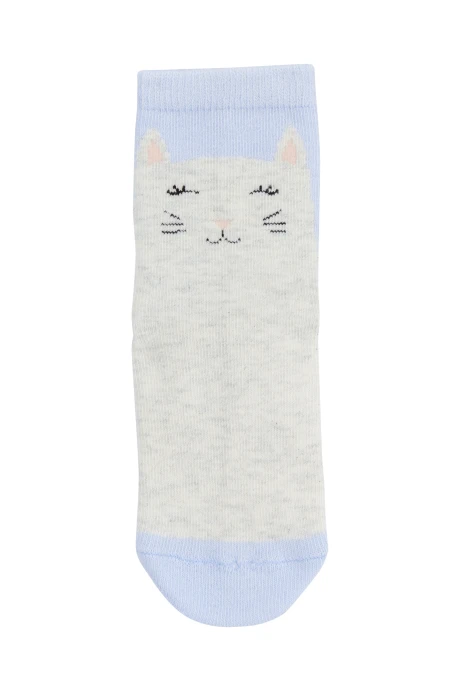 Pack seis pares de medias de algodón, diseño gato Pack seis pares de medias de algodón, diseño gato
