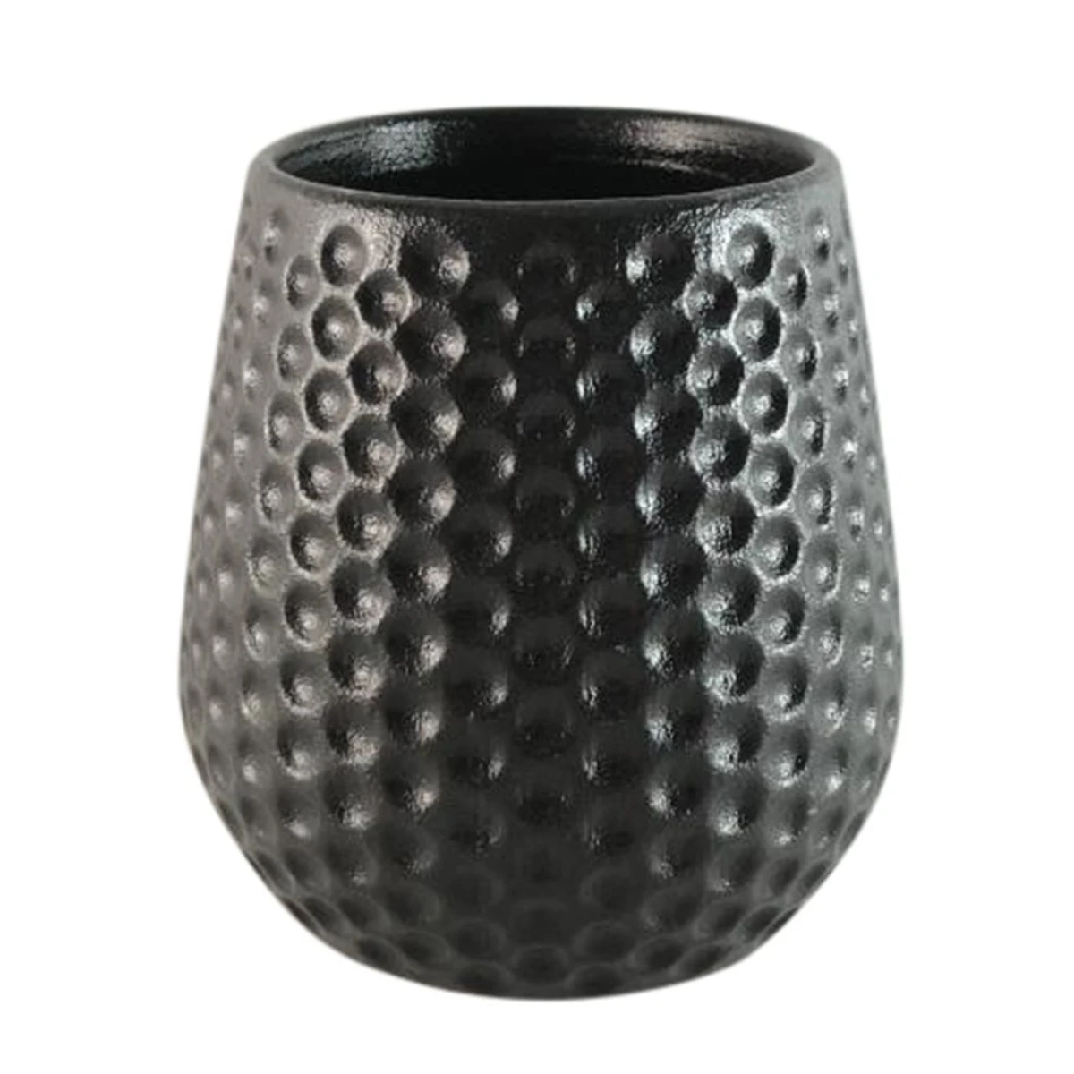 MACETA CERAMICA 12X12X12.5CM "DOTS" NEGRO 