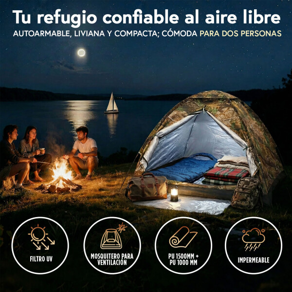 Carpa Camping Iglu 2 Personas Autoarmado Mosquitero 200x150 Imback Color Camuflado Carpa Camping Iglu 2 Personas Autoarmado Mosquitero 200x150 Imback Color Camuflado