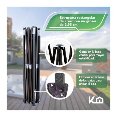 Gazebo reforzado toldo carpa con pared 3x3mt Azul