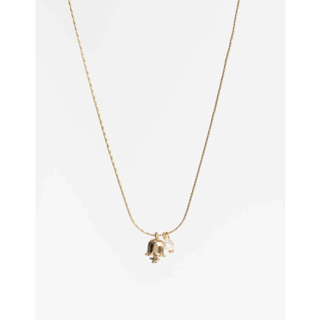 Collar Con Dije Moño Dorado