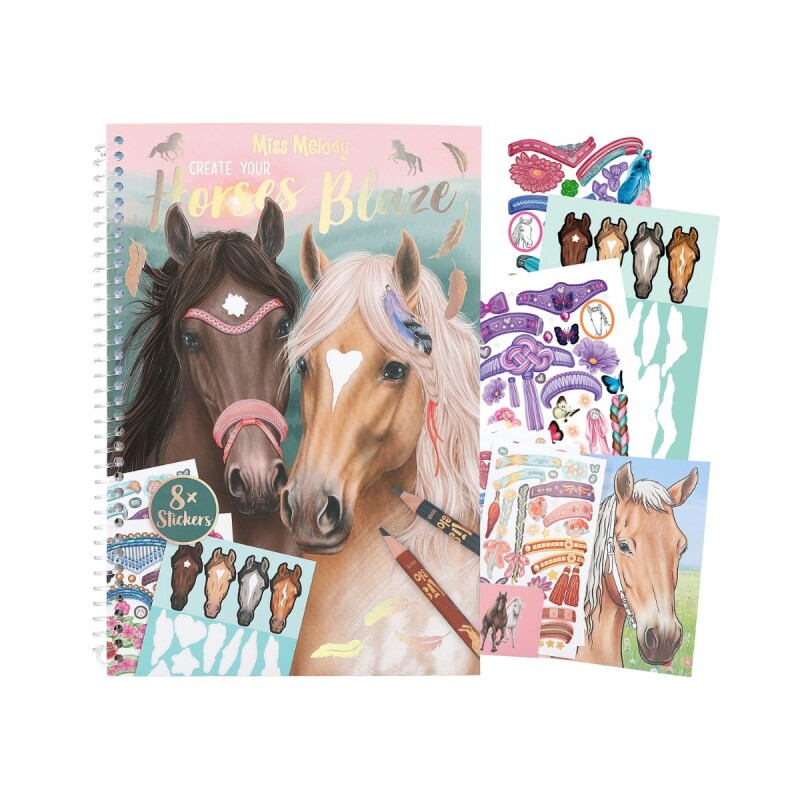 Libro creativo con stickers y para colorear Crea tu caballo Blaze Libro creativo con stickers y para colorear Crea tu caballo Blaze