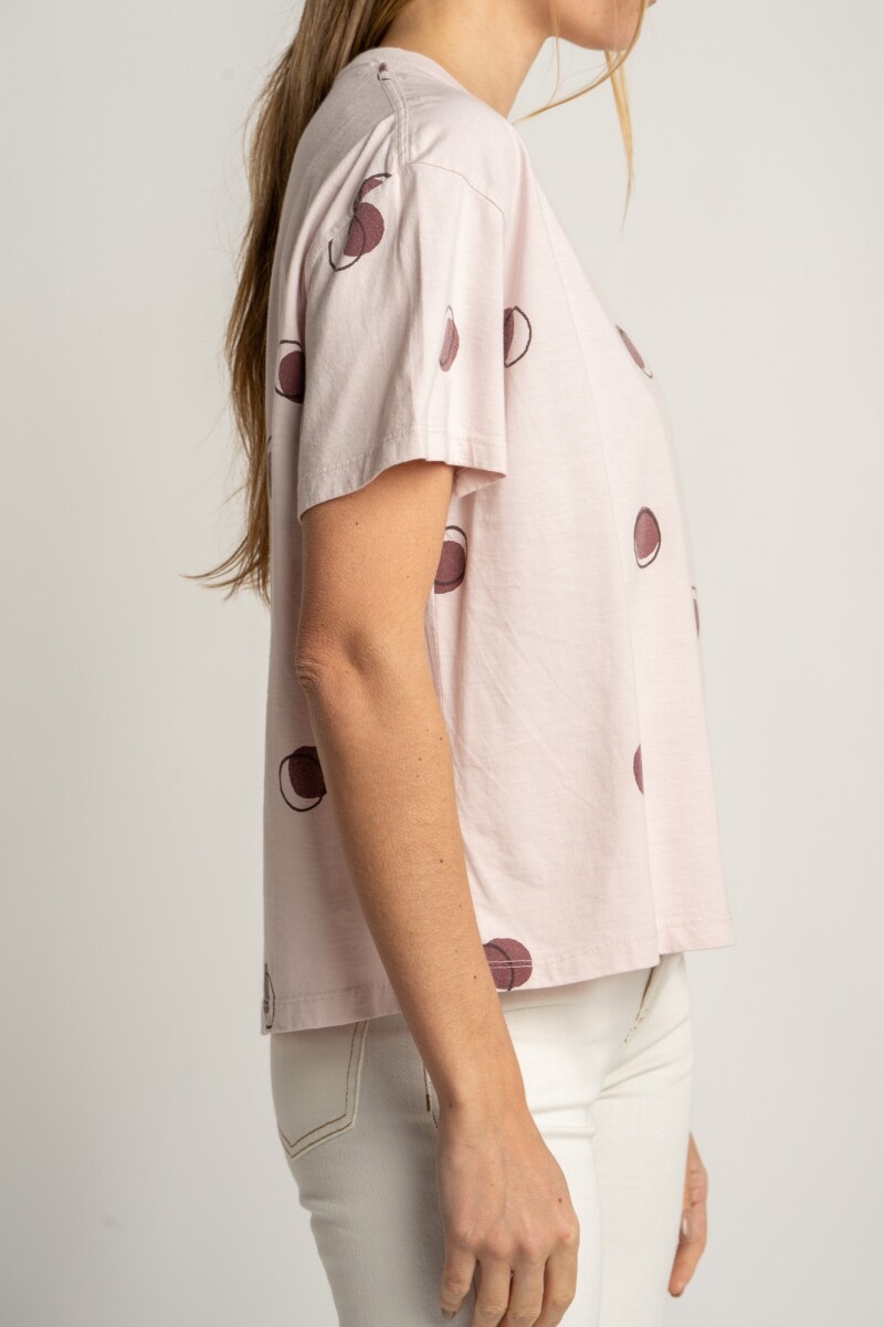 Remera Algodon Lunares Rosa Rosa