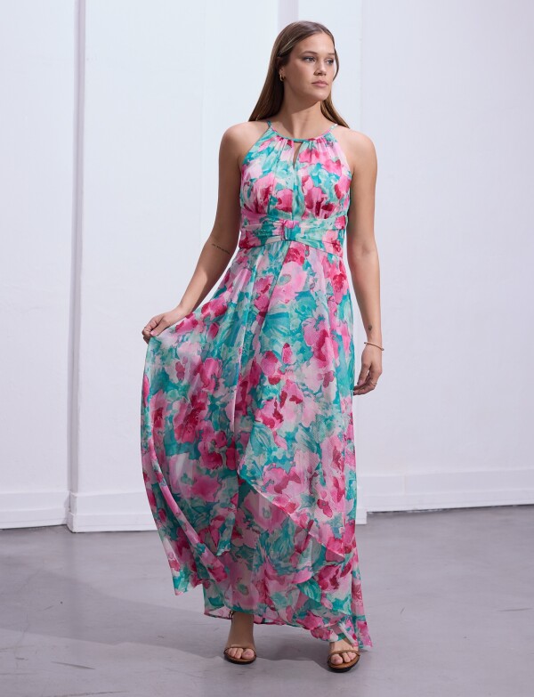 Vestido Noche Maxi MULTI/ROSA