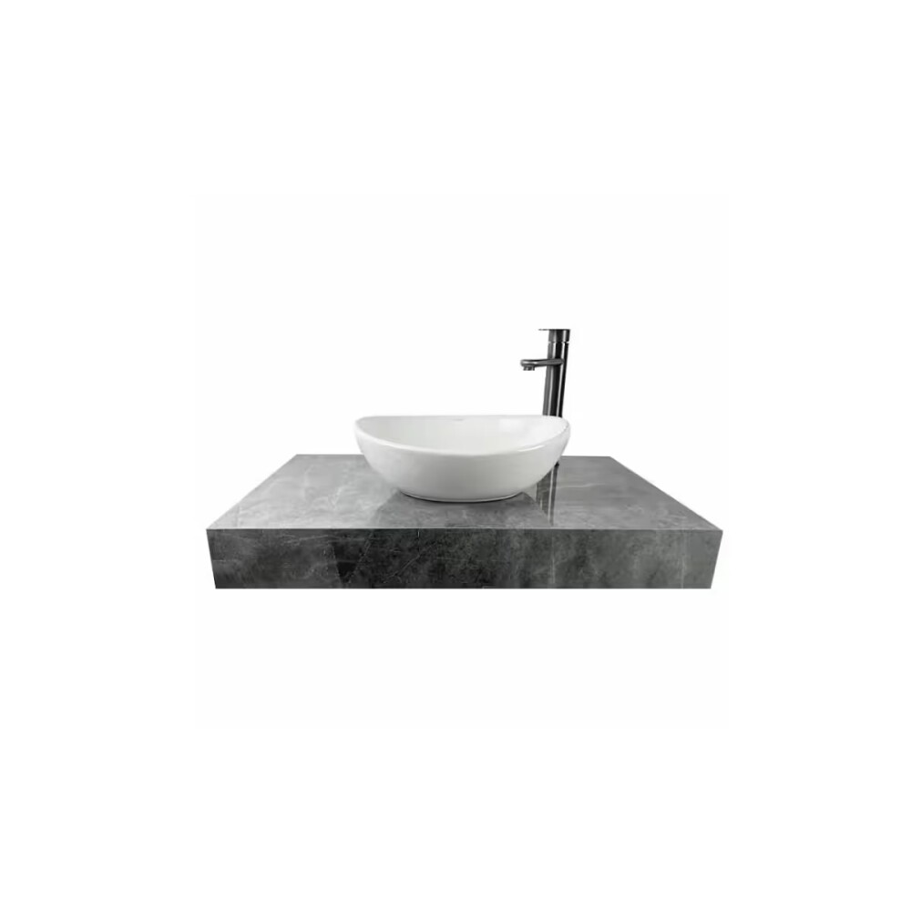 Mueble de baño suspendido en porcelanato Peri Gris Pulido 80 cm sin bacha Mueble De Baño Suspendido En Porcelanato Peri Gris Pulido 80 Cm Sin Bacha