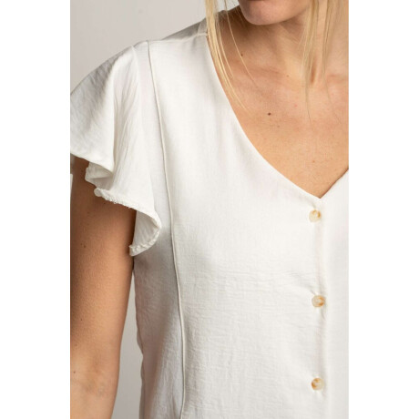 Blusa Escote V Nacar