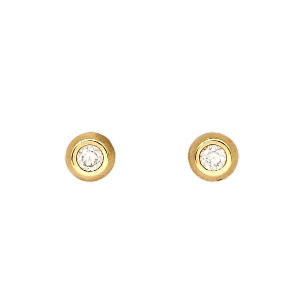 Caravanas Punto de Luz oro- Oro bajo - Zirconia - CA8061 conpiedra